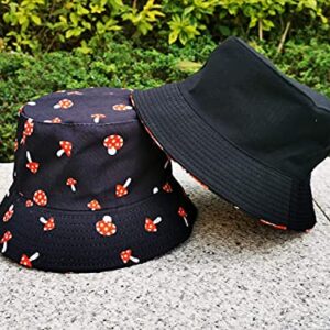 Mushroom Bucket Hat Packable Unisex Fisherman Cap Summer Travel Beach Sun Hat for Teen Girls Women