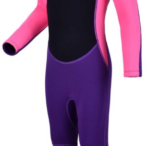 REALON Kids Wetsuit for Toddler Girls Boys and Youth,3mm Neoprene Swimsuits Children Wet Suits 2mm Shorty/Full Long Sleeve Back Zip in Cold Water Warmth for Swimming Diving Jet Skiing Surfing