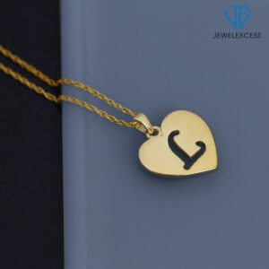 JEWELEXCESS Initial Letter Pendant Necklace for Women|Customizable 14K Gold over Silver A to Z Alphabet Monogram Necklaces for Girls|Cursive Script Capital Letters|Personalized Jewelry Gift for Her