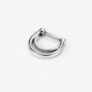 FANSING 16g 6mm Septum Ring for Women 316L Surgical Steel Septum Clicker Hypoallergenic Septum Jewelry 16 Gauge Crescent Moon Piercing Clicker