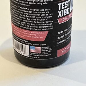 FORCE FACTOR Test X180 Ignite Testosterone Booster for Men, Testosterone Support Supplement to Help Burn Fat, Boost Vitality, and Increase Energy, 60 Capsules