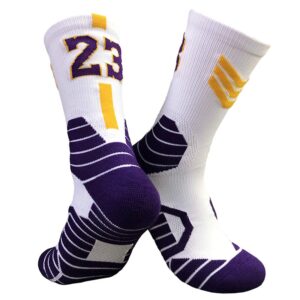 gecaitez athletic socks basketball crew socks-cotton moisture wicking socks for football & running 1-pair unisex