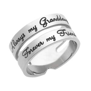 always my granddaughter forever my friend granddaughter's ring - stackable ring granddaughter's jewelry & gifts size 7