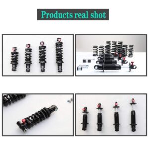 LvTu 2000 Lbs Mountain Bike Shock Absorber 150mm/ 165mm/ 190mm Adjustable Damping XC Soft Tail Suspension Spring (Color : 2000 Lbs, Size : 165mm)