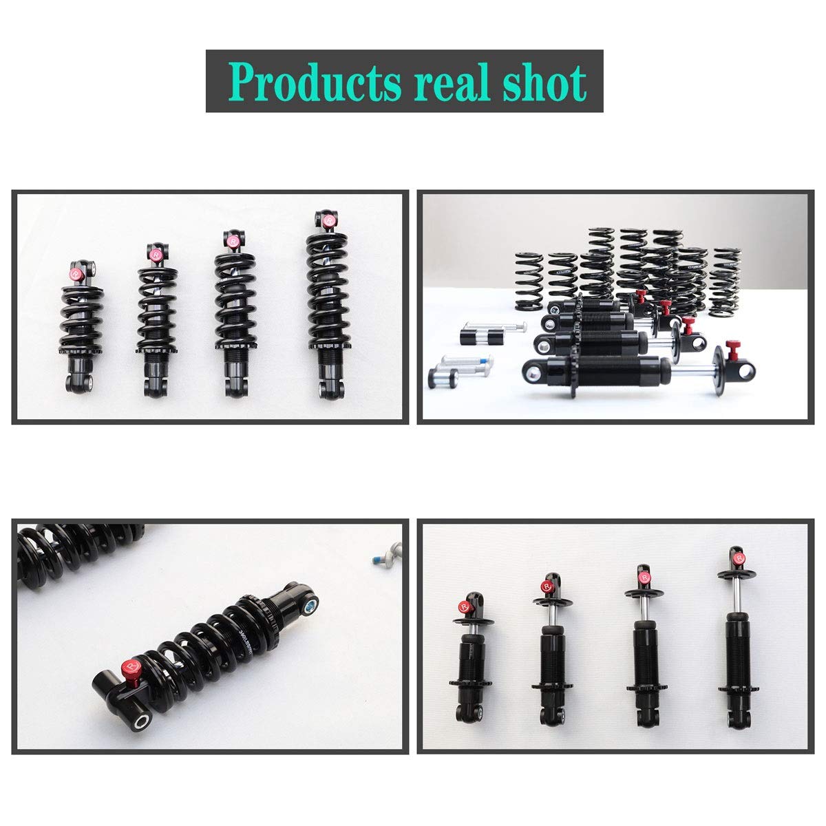 LvTu 2000 Lbs Mountain Bike Shock Absorber 150mm/ 165mm/ 190mm Adjustable Damping XC Soft Tail Suspension Spring (Color : 2000 Lbs, Size : 165mm)