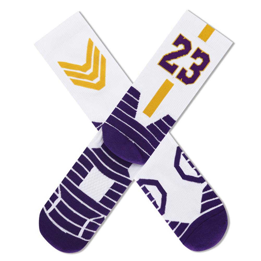 Gecaitez Athletic Socks Basketball Crew Socks-Cotton Moisture Wicking Socks For Football & Running 1-Pair Unisex