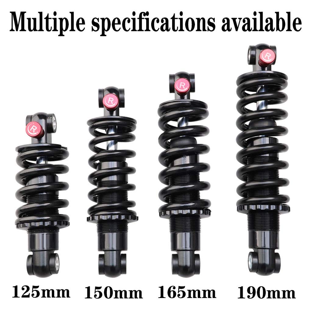 LvTu 2000 Lbs Mountain Bike Shock Absorber 150mm/ 165mm/ 190mm Adjustable Damping XC Soft Tail Suspension Spring (Color : 2000 Lbs, Size : 165mm)