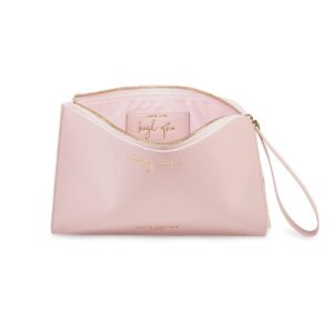 KATIE LOXTON Amazing Auntie Womens Vegan Leather Secret Message Pouch Clutch Pale Pink