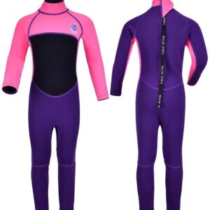 REALON Kids Wetsuit for Toddler Girls Boys and Youth,3mm Neoprene Swimsuits Children Wet Suits 2mm Shorty/Full Long Sleeve Back Zip in Cold Water Warmth for Swimming Diving Jet Skiing Surfing