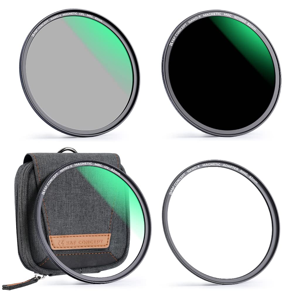 K&F Concept 72mm Magnetic MCUV CPL Fixed ND1000 Magnetic Basic Ring 4-in-1 Lens Filters Kit with 28 Multi-Coatings for Camera Lens (Nano-X Series)