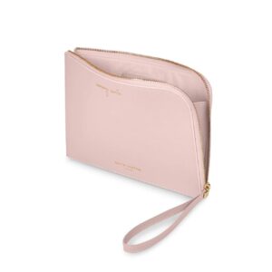 KATIE LOXTON Amazing Auntie Womens Vegan Leather Secret Message Pouch Clutch Pale Pink