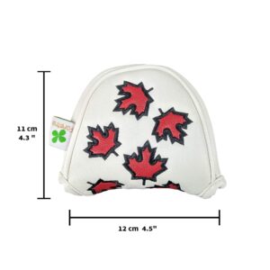 Foretra – Canada Maple Leaf - Golf Putter Headcover Quality PU Leather Magnetic Closure for Mallet Style Putters Scotty Cameron Odyssey Taylormade Ping