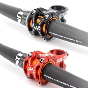 MEISCHE Upgraded 50mm Stem Mountain Bike, CNC MTB Short Stem Black 31.8 or 35mm Bars Riser, 3D Forged Enduro MTB Bar Clamp