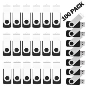 128MB Bulk Flash Drives 100 Pack, EASTBULL USB 2.0 Flash Drives Bulk USB Drive Bulk Storage Flash Drive Pack (Black)