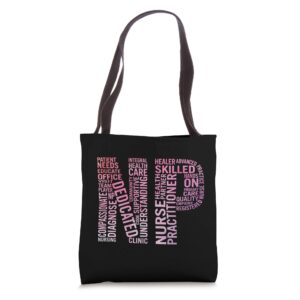 Nurse Practitioner Word Art NP Week Gifts Tote Bag