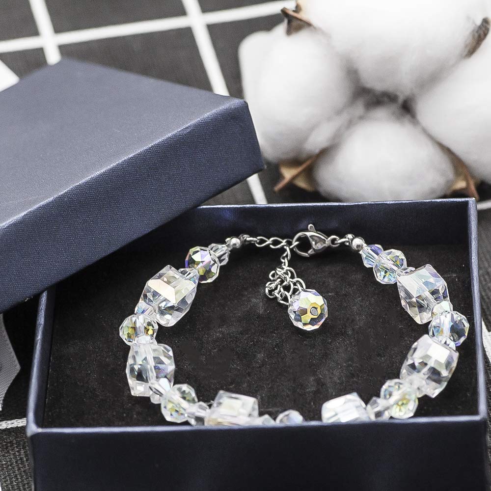 KesaPlan Elemental Crystal Bracelet for Women Girl, Adjustable Link Bracelet, Jewelry Gifts for Friends and Lovers, Christmas Birthday Gifts for Mom (Colorful)