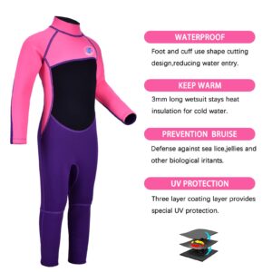 REALON Kids Wetsuit for Toddler Girls Boys and Youth,3mm Neoprene Swimsuits Children Wet Suits 2mm Shorty/Full Long Sleeve Back Zip in Cold Water Warmth for Swimming Diving Jet Skiing Surfing