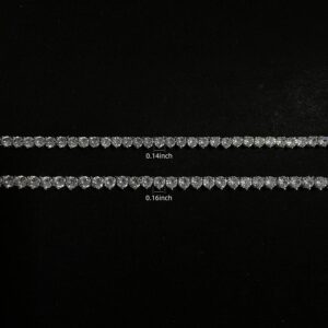 TKJ 18K White Gold Plated Cubic Zirconia Classic Tennis Necklace 4 mm Width Sparkling Faux Diamond Choker 18 Inch Jewelry Gifts for Women Girls