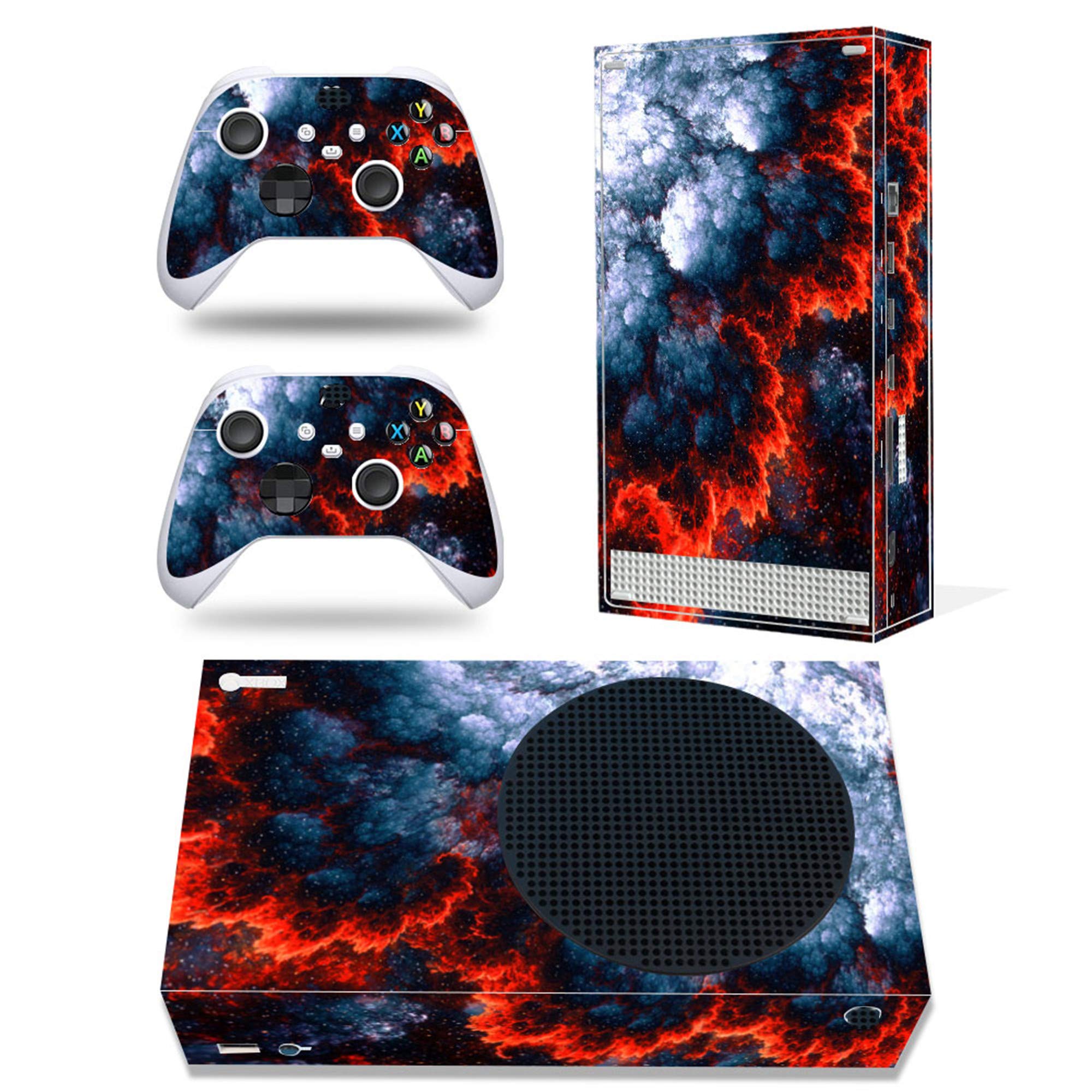 Skin for Xbox Series S, Whole Body Vinyl Decal Protective Cover Wrap Sticker for Xbox Series S Console and Wireless Controller (Xbox Series S, Colourful fire)