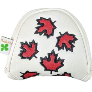 Foretra – Canada Maple Leaf - Golf Putter Headcover Quality PU Leather Magnetic Closure for Mallet Style Putters Scotty Cameron Odyssey Taylormade Ping