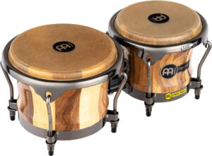 meinl percussion bongos with chamchuri stave shells, diego gale signature — not made in china — natural gloss finish, calf skin heads, 2-year warranty (dg400cw)