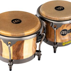 Meinl Percussion Bongos with Chamchuri Stave Shells, Diego Gale Signature — NOT Made in China — Natural Gloss Finish, Calf Skin Heads, 2-Year Warranty (DG400CW)