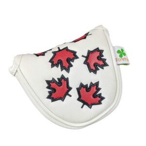 Foretra – Canada Maple Leaf - Golf Putter Headcover Quality PU Leather Magnetic Closure for Mallet Style Putters Scotty Cameron Odyssey Taylormade Ping