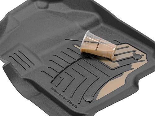 WeatherTech FloorLiner HP Custom Fit Floor Mats for Ford Super Duty (SuperCrew, Bucket Seats) 1st & 2nd Row (441012-1-2IM) W/Fold Flat Storage, Black