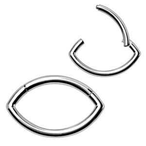 amelia fashion 16 gauge oval seamless clicker ring implant grade 316l stainless steel (sold individually) (steel)