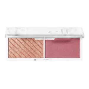 e.l.f. Cosmetics Bite-Size Face Duo, Highlighter, Bronzer & Blush Palette, Highly Pigmented, Pomegranate, 0.049 Oz (1.4g), 0.049 ounces