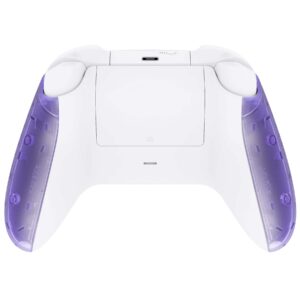 eXtremeRate Side Rails Grips Shell for Xbox Core Wireless Controller, Clear Atomic Purple Replacement Part Front Housing Cover Handles Faceplate for Xbox Series X & S Controller [Controller Excluded]