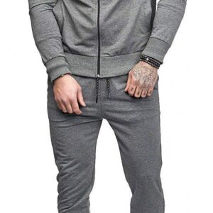 THWEI Mens Tracksuit 2 Piece Sweatsuit Sets Casual Hoodie Jogging Athletic Suits Gray M