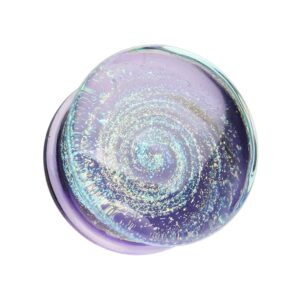 covet jewelry dichroic glass lavender rainbow iridescent double flared plug (1/2" (12.5mm))