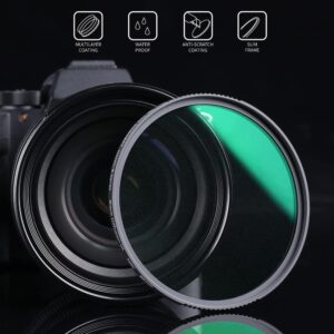 K&F Concept 82mm Black Diffusion 1/4 Filter Mist Cinematic Effect Filter with 28 Multi-Layer Coatings Waterproof/Scratch Resistant for Video/Vlog/Portrait Photography