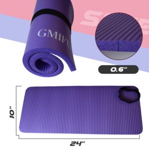 GMIFUN Small Yoga Knee Pad Cushion Extra Thick,Support for Knees, Head, Wrists and Elbows,Exercise Mini Mat with Strap and Carrier Bag Purple