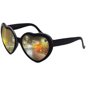 heart sunglasses heart effect diffraction glasses festival party rave light accessories heart glasses uv400 protection