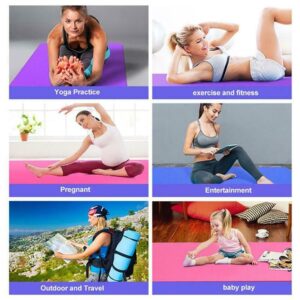 GMIFUN Small Yoga Knee Pad Cushion Extra Thick,Support for Knees, Head, Wrists and Elbows,Exercise Mini Mat with Strap and Carrier Bag Purple