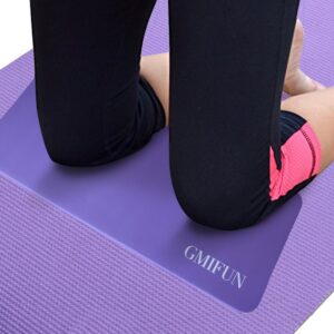 GMIFUN Small Yoga Knee Pad Cushion Extra Thick,Support for Knees, Head, Wrists and Elbows,Exercise Mini Mat with Strap and Carrier Bag Purple