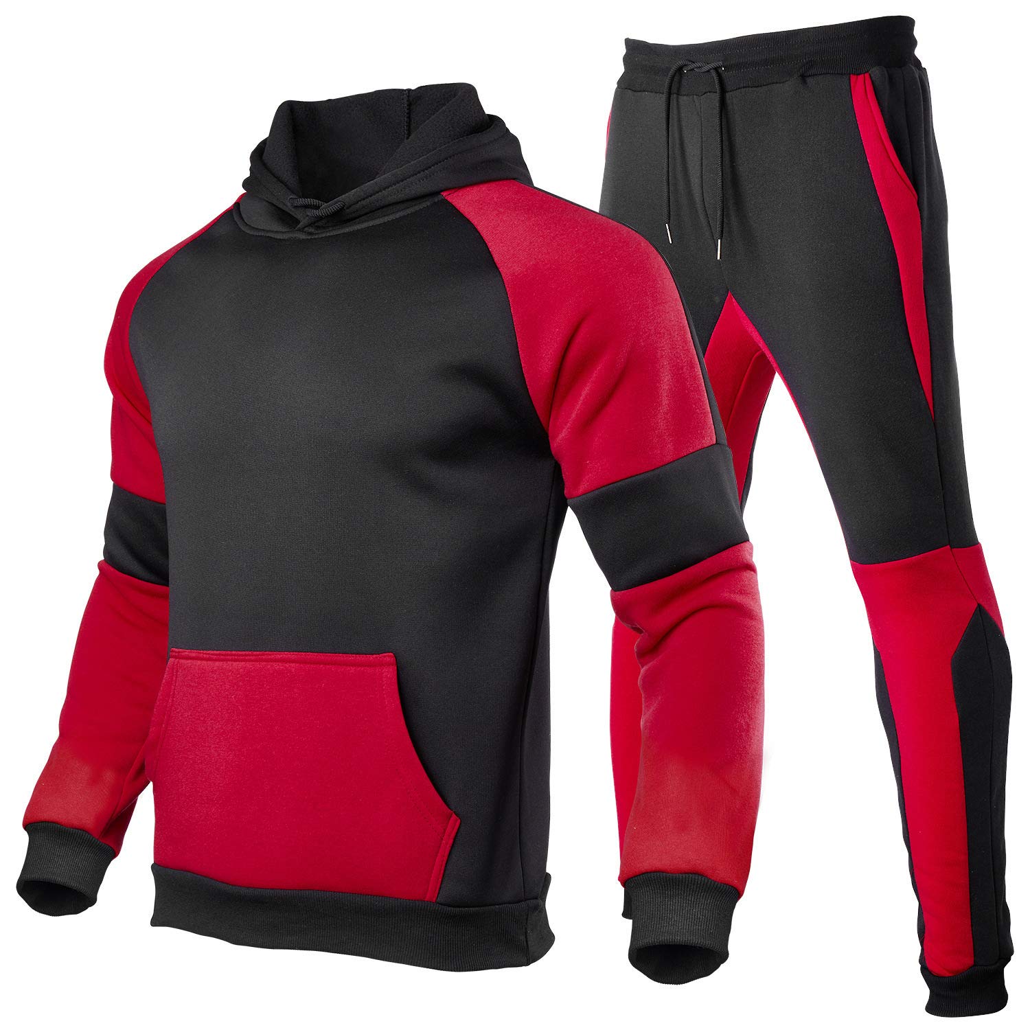 HHGKED Men's Track Suits 2 Piece Set Active Jogging Suits Long Sleeve Sweatsuits Casual Outfits