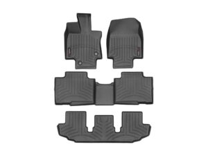 weathertech custom fit floorliners for toyota highlander - full set (441609-1-2-3), black