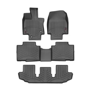 WeatherTech Custom Fit FloorLiners for Toyota Highlander - Full Set (441609-1-2-3), Black