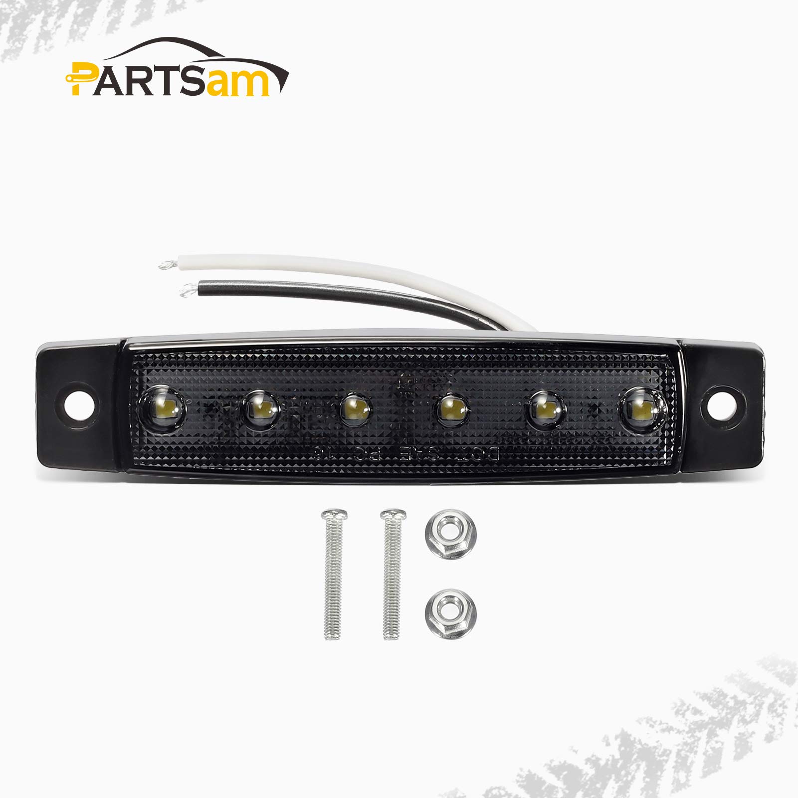 Partsam 10Pcs 3.8" Inch Smoked 6 White LED Boat Interior Navigation Courtesy Utility Strip Light Bar Marine Deck Transom Step Cockpit Lighting Lamp Waterproof for Fishing Pontoon Kayak Yacht Sailboat