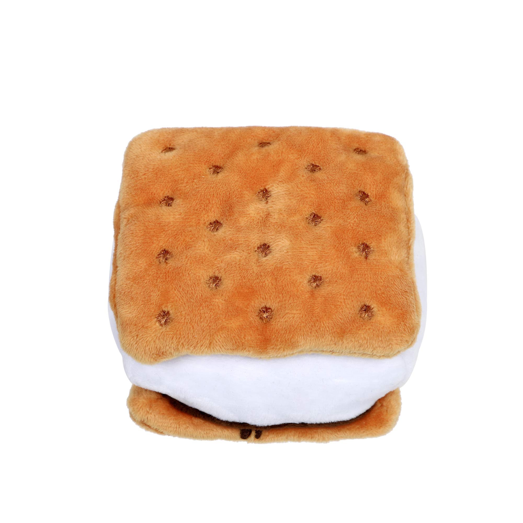 Fuyage Cream Smore Biscuit Squeaky Plush Dog Toy Stuffed Plush Toys for Puppy Small Medium Dogs