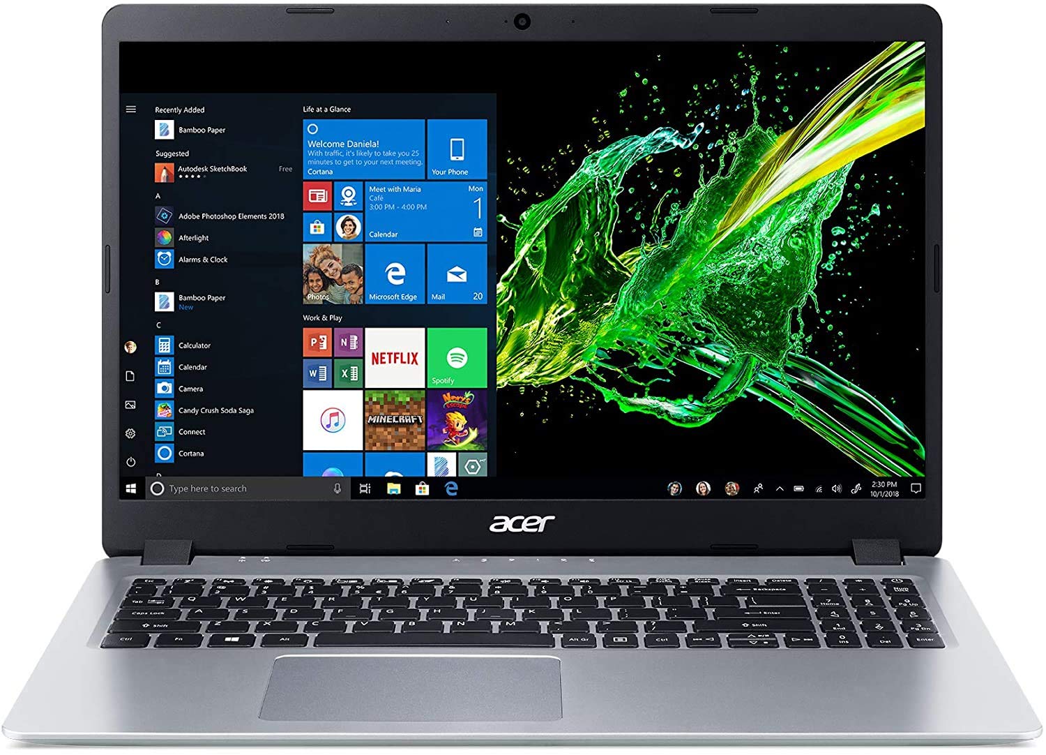 acer 2021 Newest Aspire 5 Slim Laptop, 15.6 inches Full HD IPS Display, AMD Ryzen 3 3200U (up to 3.5GHz), Vega 3 Graphics, 16GB DDR4, 1TB SSD, Backlit Keyboard, Windows 10 + Oydisen Cloth