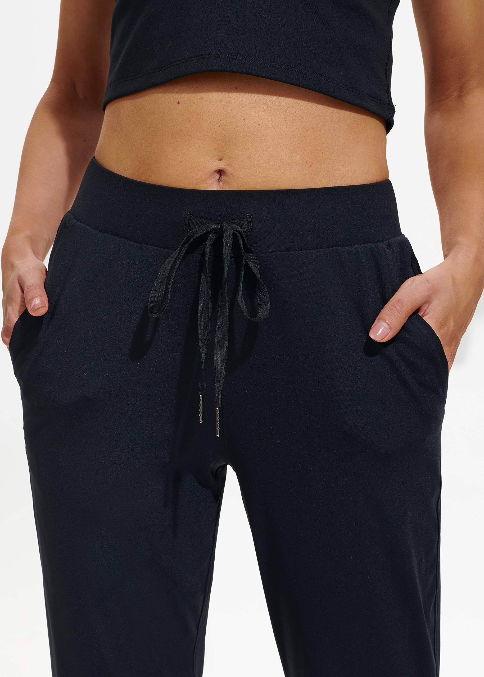 Libin Women's Joggers Pants Athletic Sweatpants with Pockets Running Tapered Casual Pants for Workout,Lounge, Black M