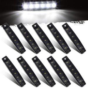 Partsam 10Pcs 3.8" Inch Smoked 6 White LED Boat Interior Navigation Courtesy Utility Strip Light Bar Marine Deck Transom Step Cockpit Lighting Lamp Waterproof for Fishing Pontoon Kayak Yacht Sailboat