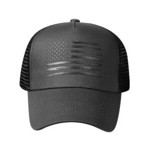 VIONLAN Baseball Cap American Flag Trucker Hat for Men Women 3D Embossed Logo Adjustable Outdoor Mesh Snapback Hat