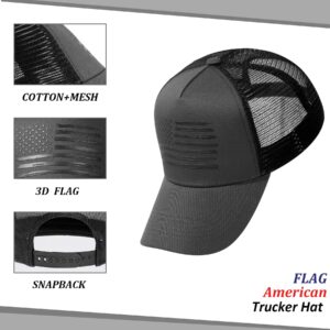 VIONLAN Baseball Cap American Flag Trucker Hat for Men Women 3D Embossed Logo Adjustable Outdoor Mesh Snapback Hat