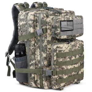 zavothy camo backpack tactical military backpack for men women 45l camping backpack army backpack for hiking rucksack with bottle holder