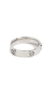 tory burch women's miller stud ring, tory silver, 7